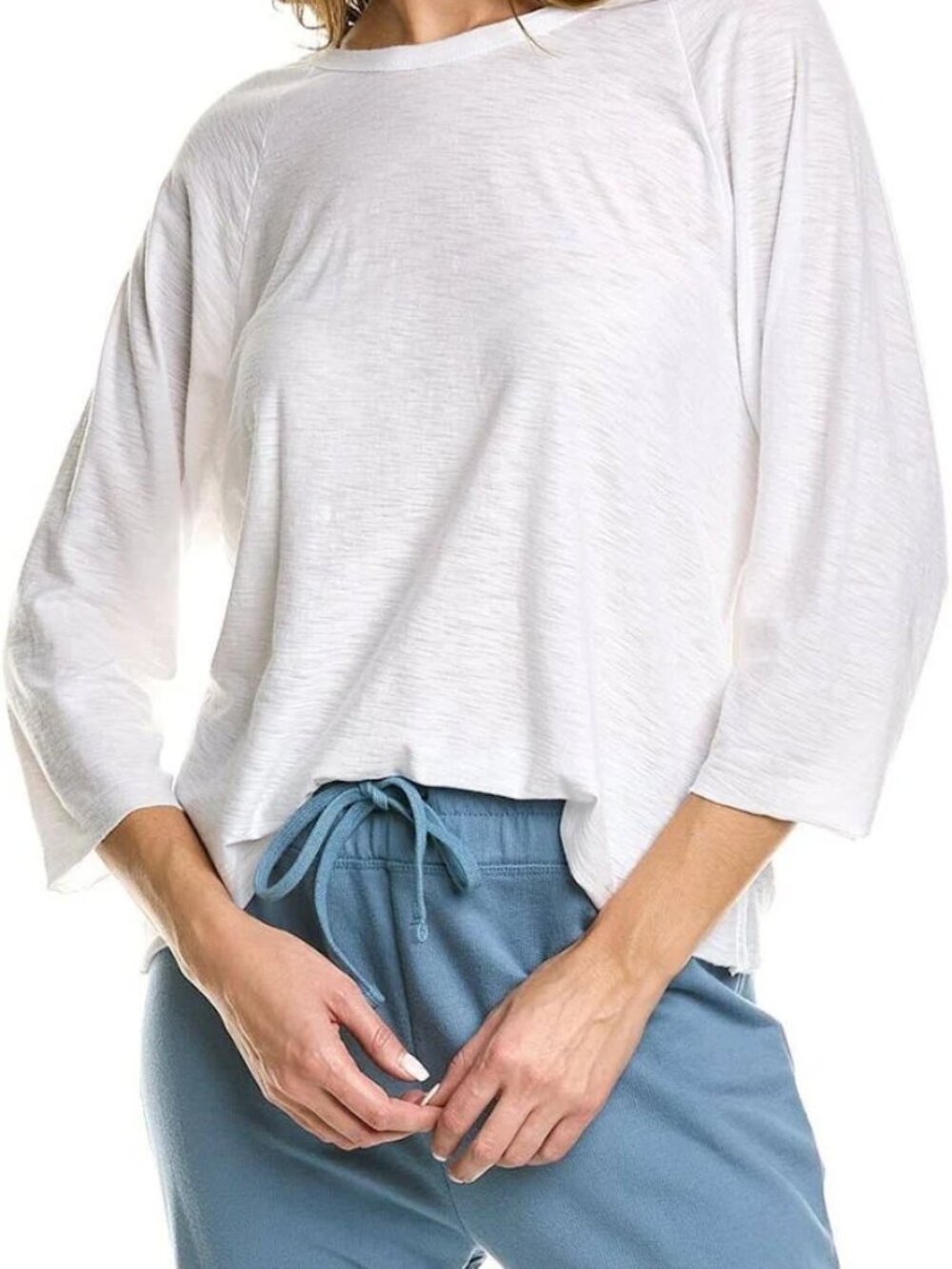 NWT Standard James Perse Slub Jersey 3/4 Raglan Tee - White - Size 2